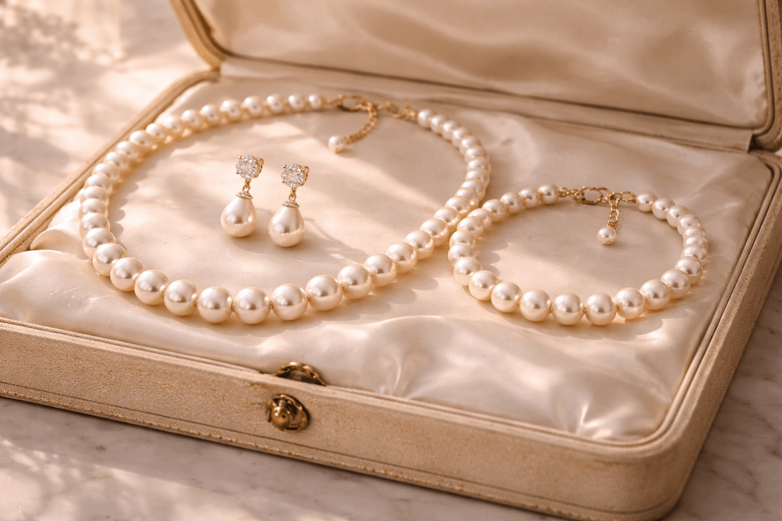 Classic White Pearl Wedding Sets